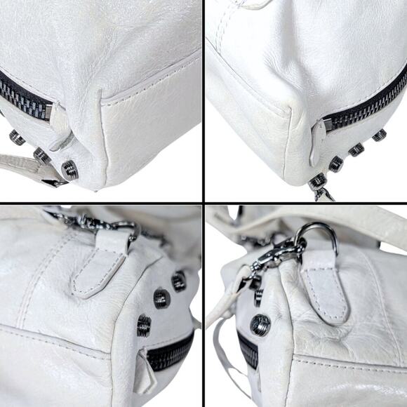 Botiker Gray Leather Warren Stud Convertible Slouchy Grunge Backpack main image 9